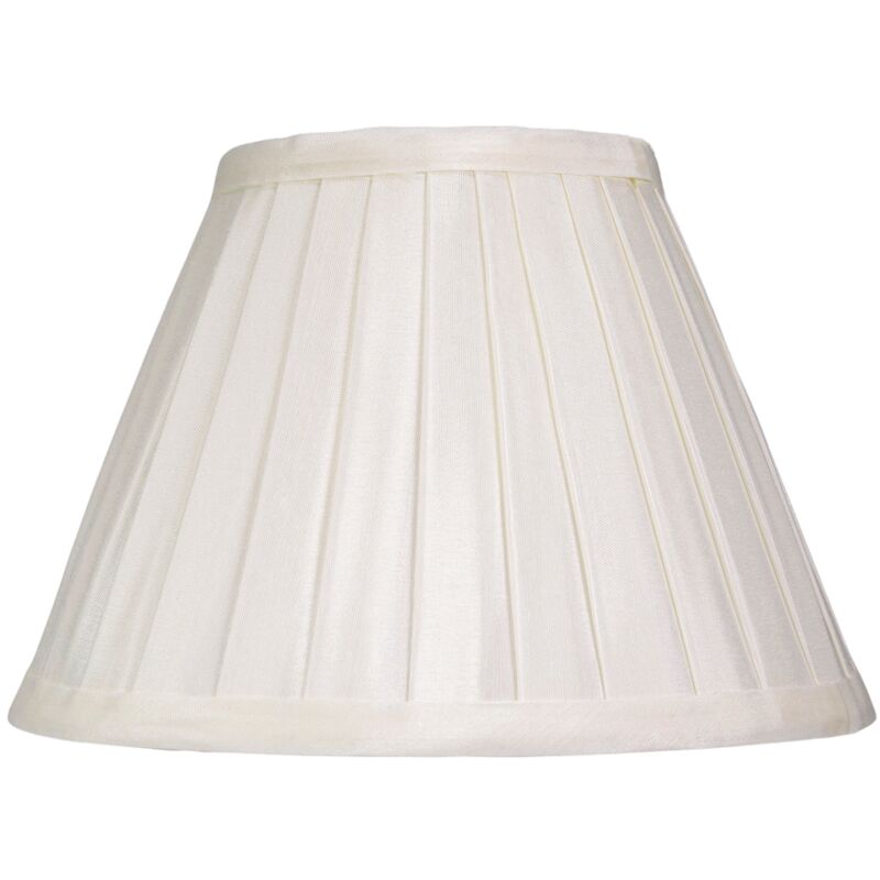 Traditional Classic Cream Faux Silk Pleated Inner Lined Lamp Shade - 8' by Happy Homewares