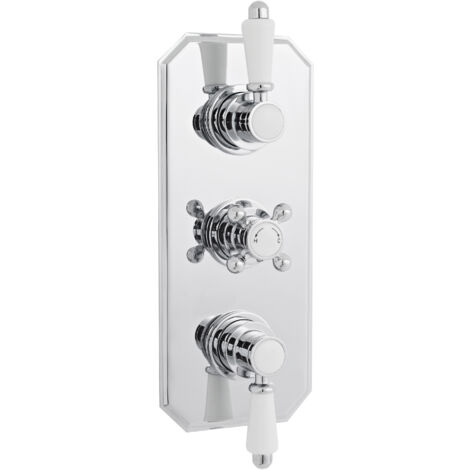 Traditional Concealed Triple Thermostatic Shower Valve with 2 Outlets in Chrome by Balterley
