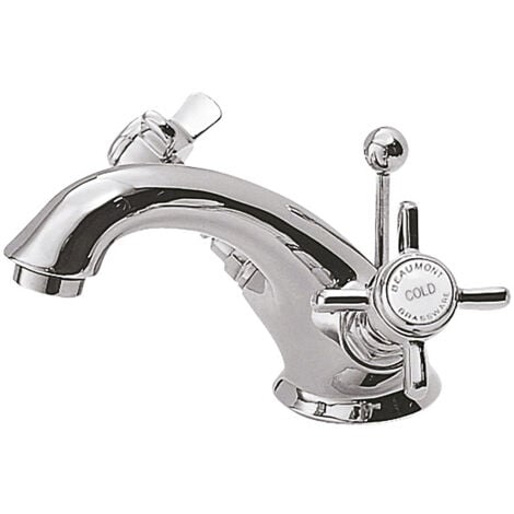 Traditional Crosshead Luxury Basin Tap & Pop Up Waste - Chrome