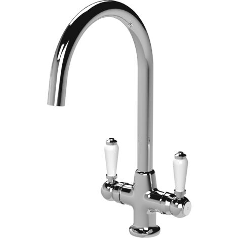 Traditional Cruciform Two Lever Handle Sink Mixer Tap - Chrome