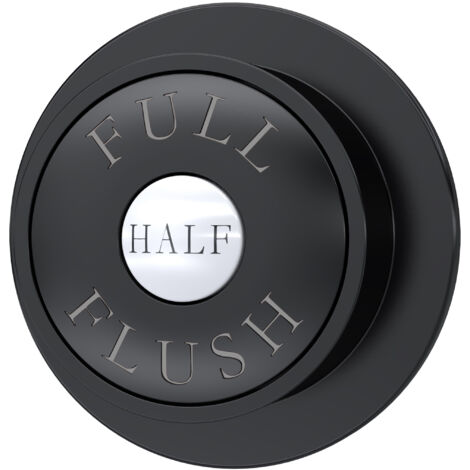 Traditional Dual Flush Push Button - 72mm - Matt Black