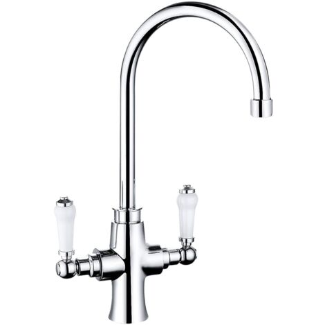 Traditional Dual Handle Kitchen Mixer Tap, Chrome