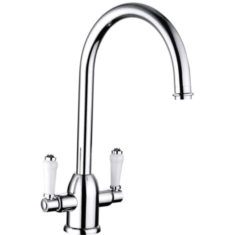 Traditional Dual Handle Kitchen Mixer Tap, Chrome