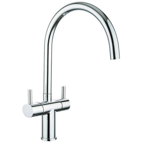 Traditional Dual Handle Kitchen Mixer Tap, Chrome
