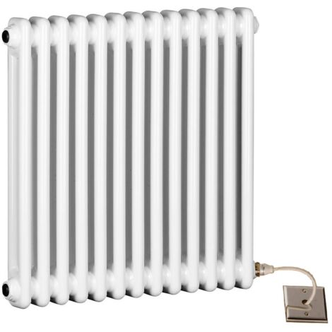 Traditional Electric White  2 Column Radiators 600mm high 812 mm wide