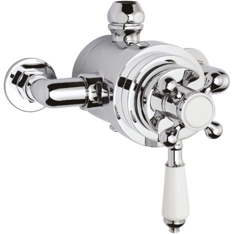 Traditional Exposed Dual Thermostatic Shower Valve (1 Outlet) - Chrome - Balterley