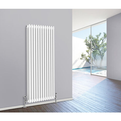 Anthracite 3 Column Traditional Cast Iron Style Radiator with Chrome ...