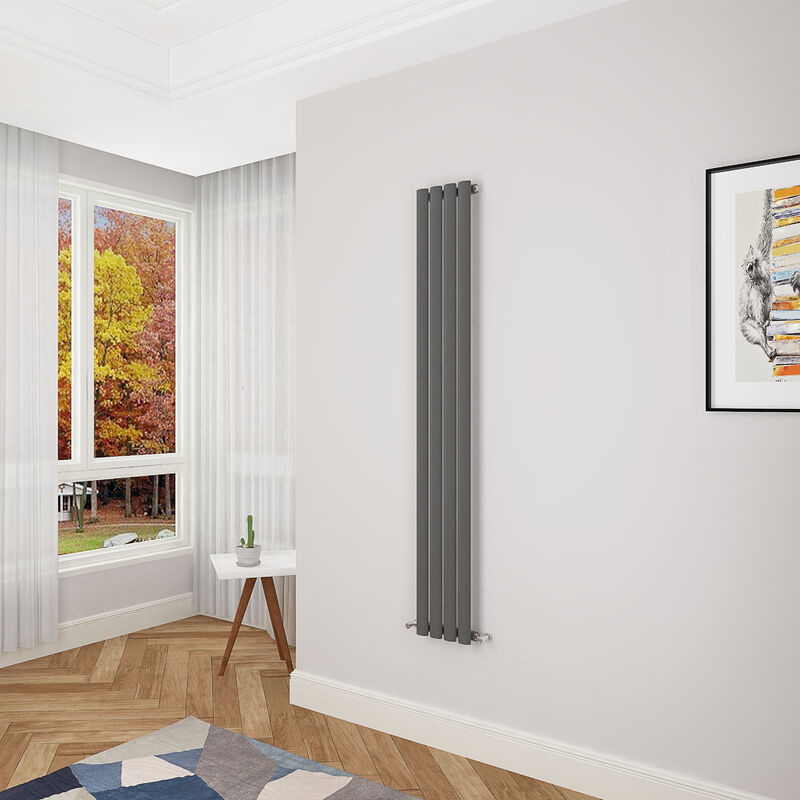 Image of Acezanble Anthracite Oval Column Radiator 1600&hellip;