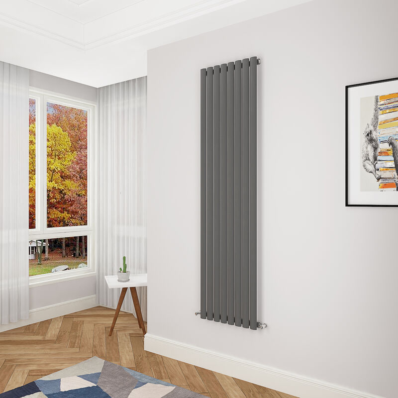 Image of Acezanble Anthracite Oval Column Radiator 1800&hellip;