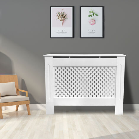 Traditional Radiator Cover MDF Cabinet White