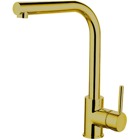 Traditional Single Lever Kitchen Mixer Tap, Brushed Gold