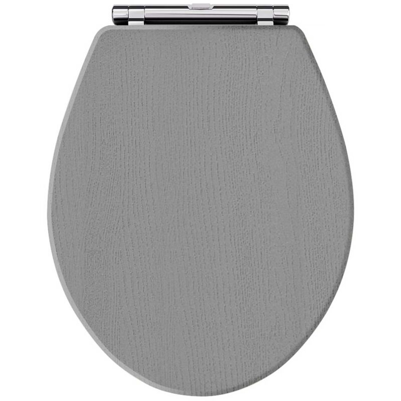 Hudson Reed Richmond Soft Close Toilet Seat Chrome Hinges - Storm Grey