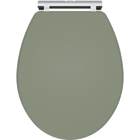 Traditional Soft Close, Top Fix Wooden Toilet Seat (Suitable for Kinston Balterley Toilets) - Satin Green