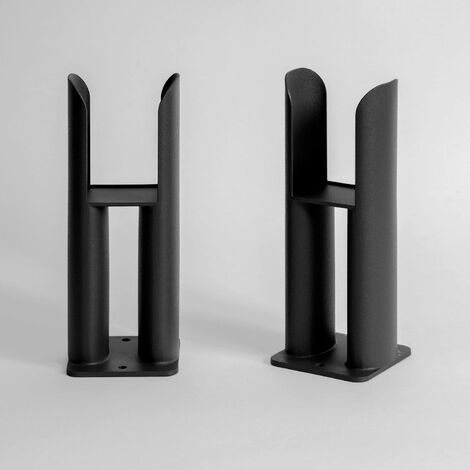 Traditional Style Radiator Leg Supports Double Bar Oval Panel Horizontal Black