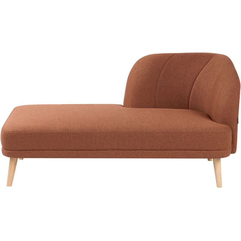 Beliani - Traditional Style Right Hand Polyester Fabric Chaise Lounge Living Room Furniture Golden Brown Tanlay