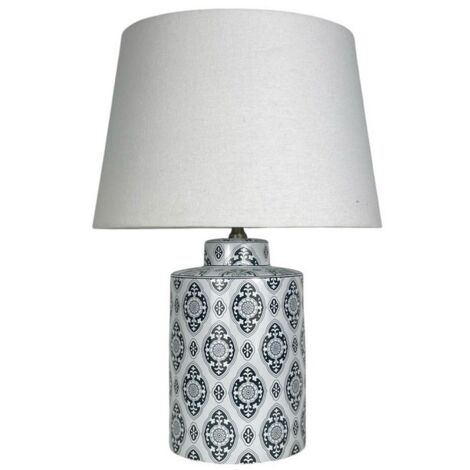 Traditional Table Lamp and Shade - Ceramic - L20 x W20 x H43 cm