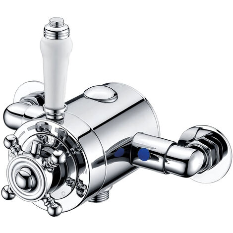Traditional Thermostatic Exposed Shower Valve with Lever and Knob