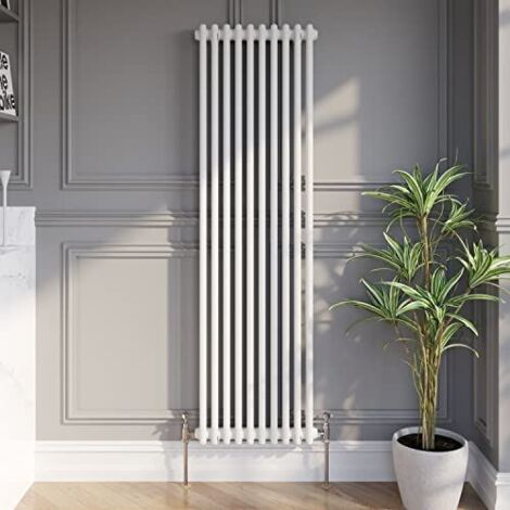 Traditional White Collosseum Vertical Column Radiators 1600 x 470mm Double