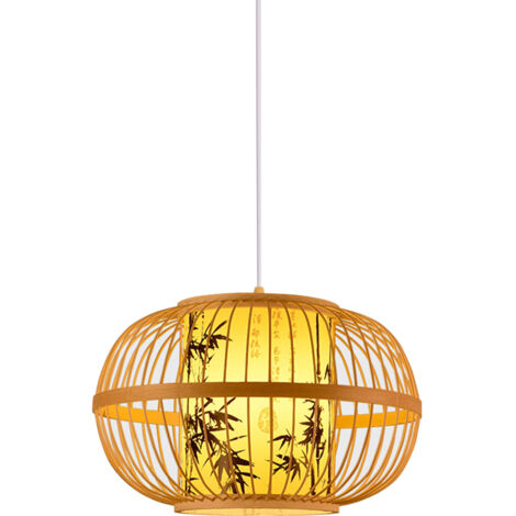 Traditional Woven Pendant Light 111V240V Hand Woven Bamboo Pendant Light for Home Teahouses