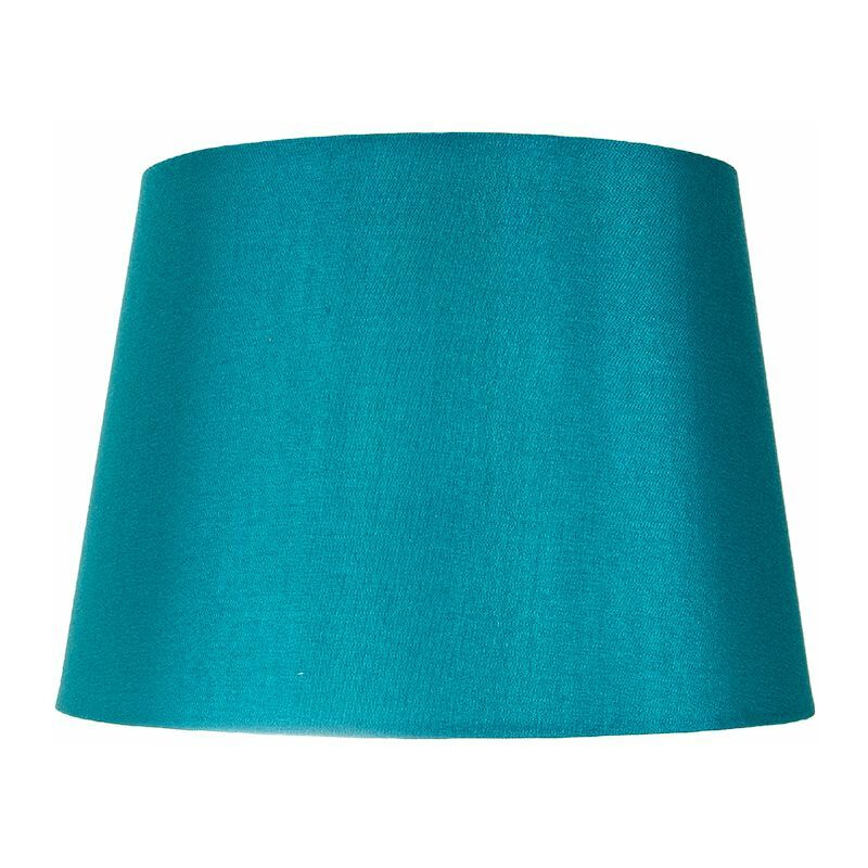 Traditionally Designed Small 8" Drum Lamp Shade in Unique Teal Faux Silk Fabric by Happy Homewares