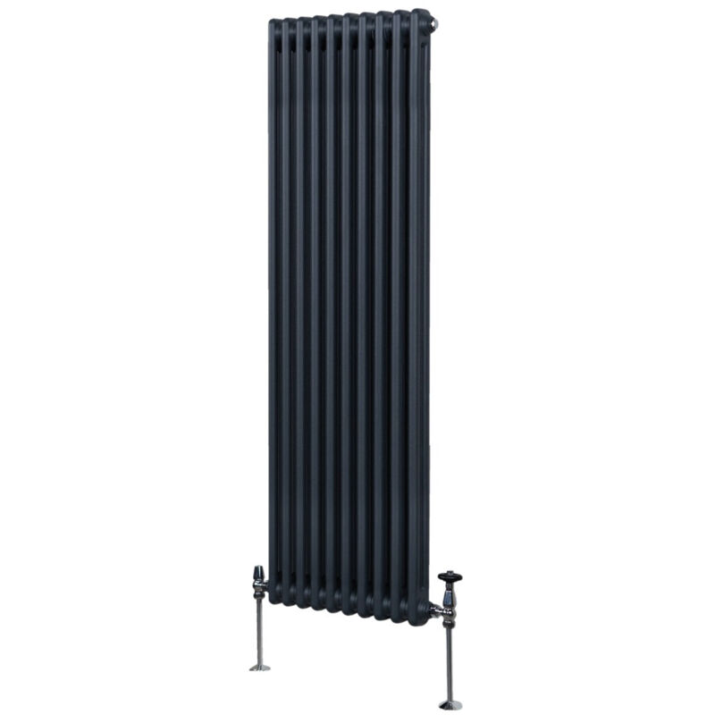 Monster-shop - Traditioneller 2-spalten-heizkörper 1800 X 472mm Vertikaler Wandheizkörper Matt Anthrazit Grau Kohlenstoffstahl Wohn- Badezimmer