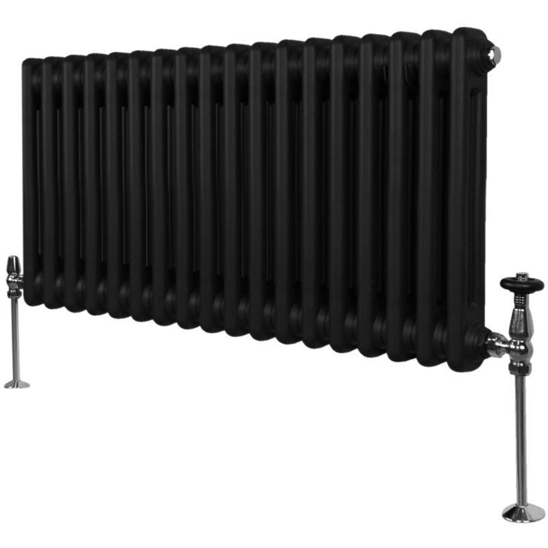 Monster-shop - Traditioneller 2-spalten-heizkörper Zentralheizung Horizontal Schwarz 300x832mm