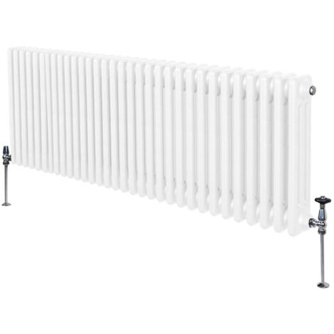 Traditioneller 3-Spalten-Heizkörper Zentralheizung Horizontal Weiß 600 x 1462mm