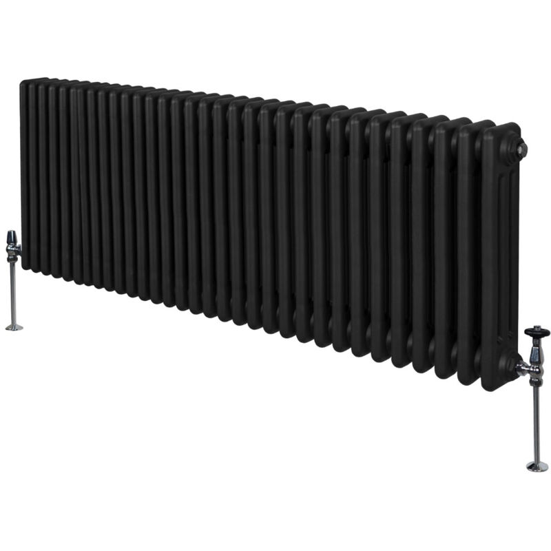 Monster-shop - Traditioneller 3-spalten-heizkörper Zentralheizung Horizontal Schwarz 600x1462mm