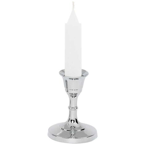 Traditioneller silberner Chrom-Kerzenständer 7,5 cm