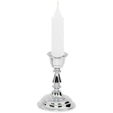 Traditioneller silberner Kerzenständer 9 cm Chrom