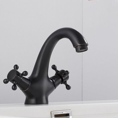 Traditioneller viktorianischer Vollwaschbecken-Wasserhahn, Vintage-Kreuz-Doppelgriff-Badezimmerhahn (G1/2)