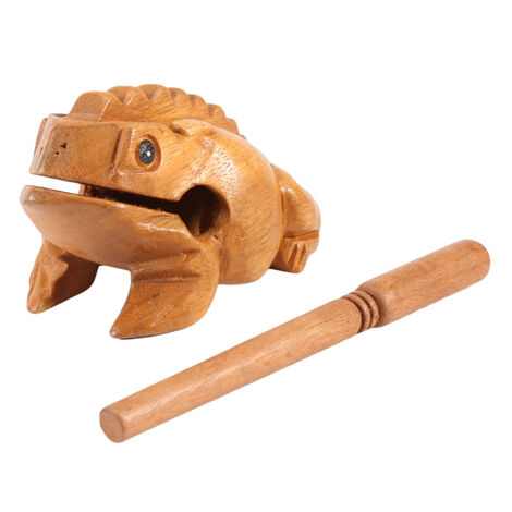 Traditionelles thailändisches Holzmusikinstrument – Glücksfrosch-Kröte als Dekoration für Zuhause oder Büro 4