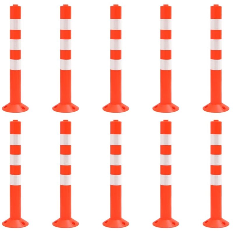 Traffic Control Bollards 10 pcs 75 cm pe Vidaxl