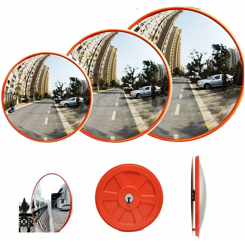 Traffic Mirror for Road Safety and Shop Security 130 Degree Convex Wide Angle Unbreakable Home Driveway Alley Garage Hospital Car Park Traffic