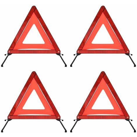 Traffic Warning Triangles 4 pcs Red 56.5x36.5x44.5cm vidaXL