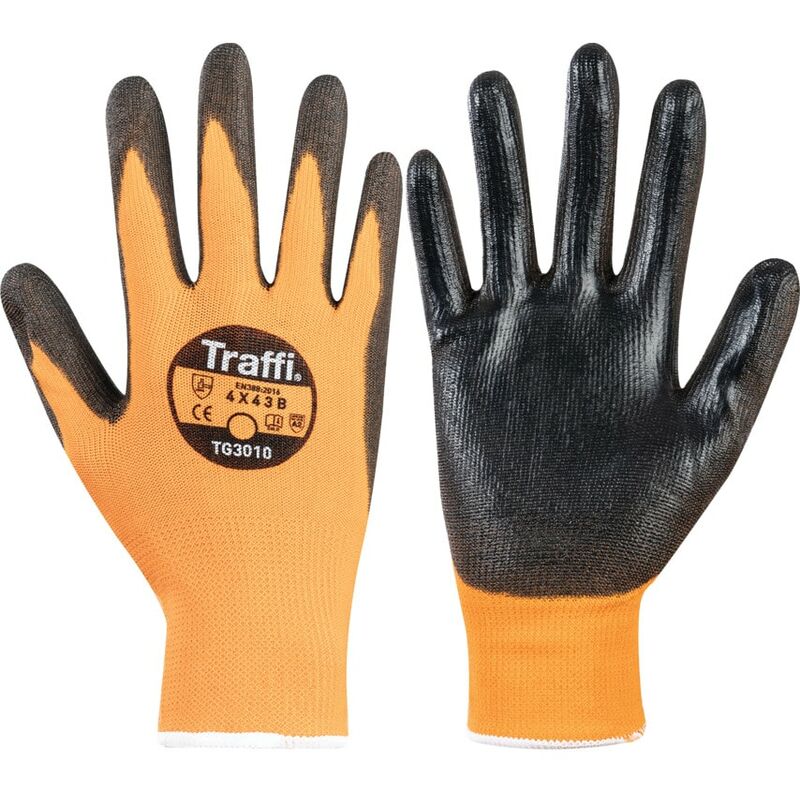 Traffiglove - TG3010 Classic Cut 3 Glove Size 10 - Orange Black