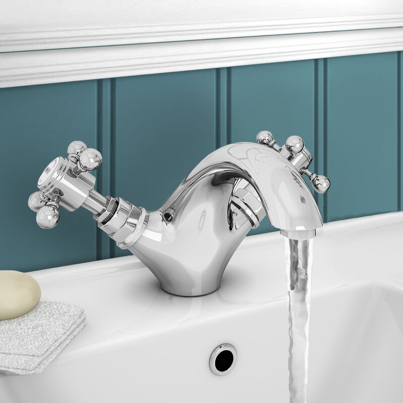 Neshome - Trafford Traditional Basin Mixer Tap & Waste Chrome