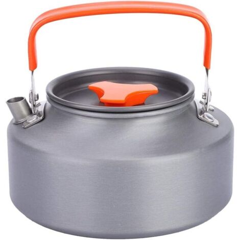 Tragbare 1,1-Liter-Teekanne aus Aluminium, große Camping-Kaffeemaschine zum Wandern und Kochen im Freien