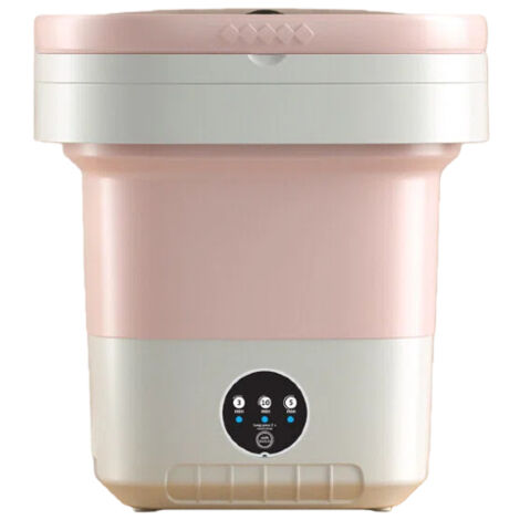 Tragbare 12-Liter-Waschmaschine – Mini-Kompaktwaschmaschine für Unterwäsche, Reisen und Zuhause – Gründliche Reinigung, leise und sparsam – Ideal für Hotels, Camping, Studenten (Pink)