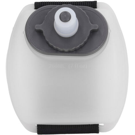 Tragbare 200-ml-Wasserflasche mit Handschlaufe für Wandern und Outdoor-Sport, transparent weiß, freihändig