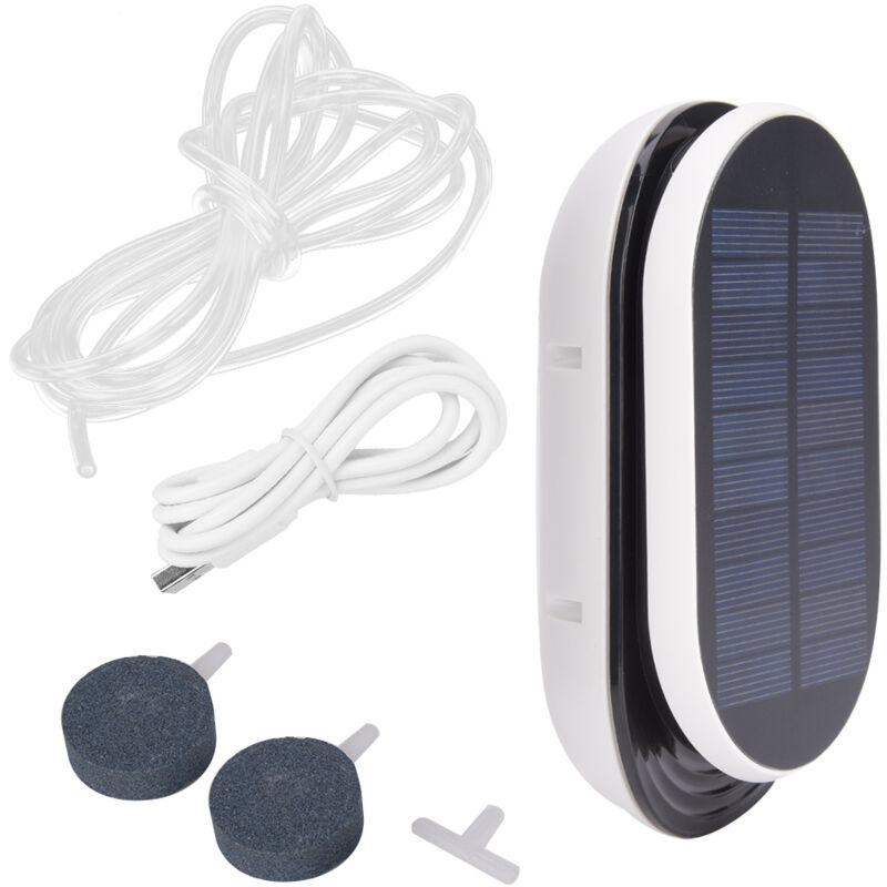 Mixhome Tragbare 3-stufige Solar-luftpumpe Für Gartenteiche – Belüfter Für Gartenteiche Und Aquarien