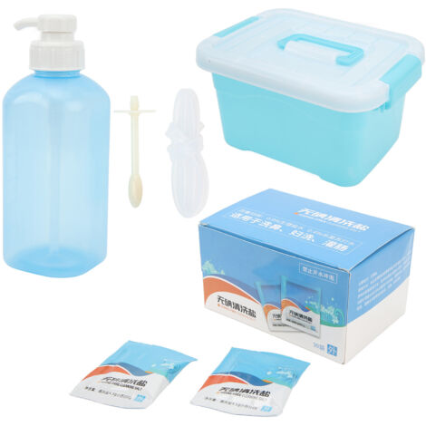 Tragbare 600-ml-Reiseflasche für Intimhygiene und Nasenspülung, bequeme manuelle Dosierung.