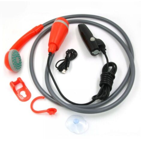 Tragbare Autodusche mit USB-Anschluss, wiederaufladbarer Lithium-Akku, Orange