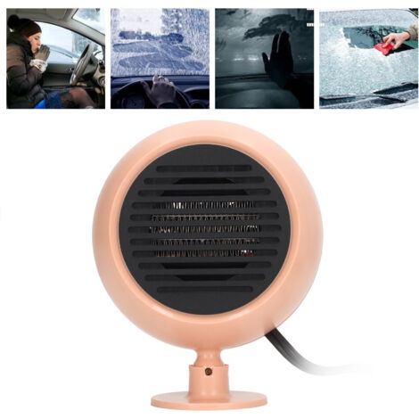 [Tragbare Autoheizung] Mehrfach verstellbar mit 360°-Drehung, Scheibenenteisung und -entfrostung, rosa ABS, 12 V