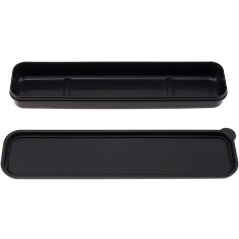 Tragbare Besteckbox, Reisegeschirrbehälter, einfache Aufbewahrungsbox für Bestecksets, 25 x 6 cm, Schwarz