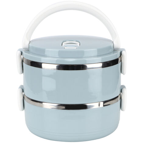 Tragbare blaue Edelstahl-Lunchbox für Nudeln und Reis