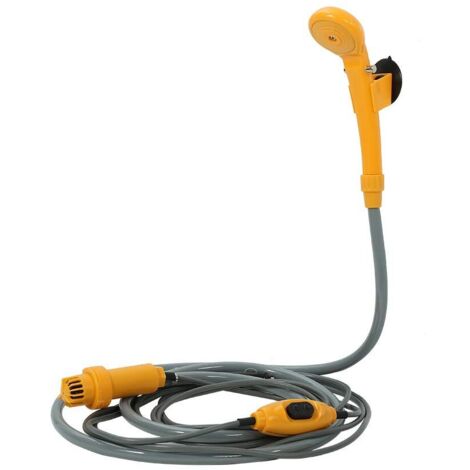 Tragbare Campingdusche, Wohnmobildusche, Wohnmobildusche, Wohnmobildusche mit Wasserpumpe, 2 m Schlauch, Saugnäpfen und Haken, Außendusche für Camping, Wandern