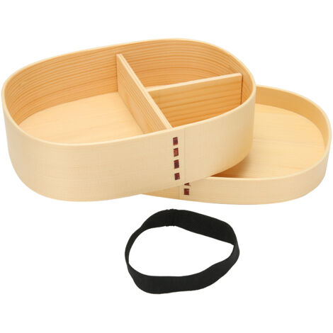 Tragbare, einstöckige japanische Bento-Box aus Holz für Sushi und Mahlzeiten