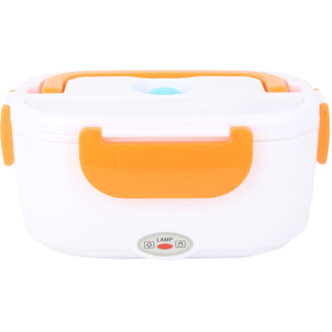 Tragbare, elektrisch beheizbare Lunchbox, 110-240 V, US-Stecker, Lebensmittelaufbewahrungsbehälter (orange)