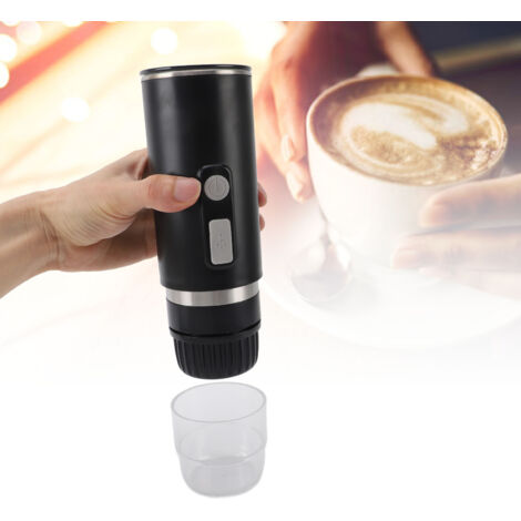 Tragbare elektrische ABS-Kaffeemaschine mit 15 bar Druck für Kapseln und gemahlenen Kaffee, USB-Akkubetrieb – für Zuhause, Reisen, Camping und Wohnmobil
